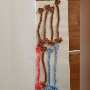 Crochet heart bookmarks